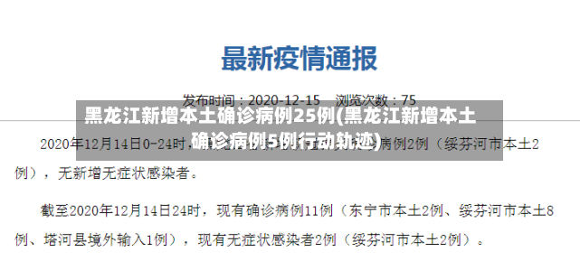 黑龙江新增本土确诊病例25例(黑龙江新增本土确诊病例5例行动轨迹)-第2张图片