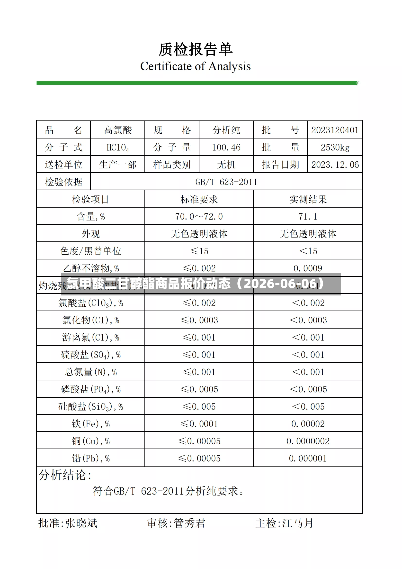 氯甲酸二甘醇酯商品报价动态（2026-06-06）-第3张图片