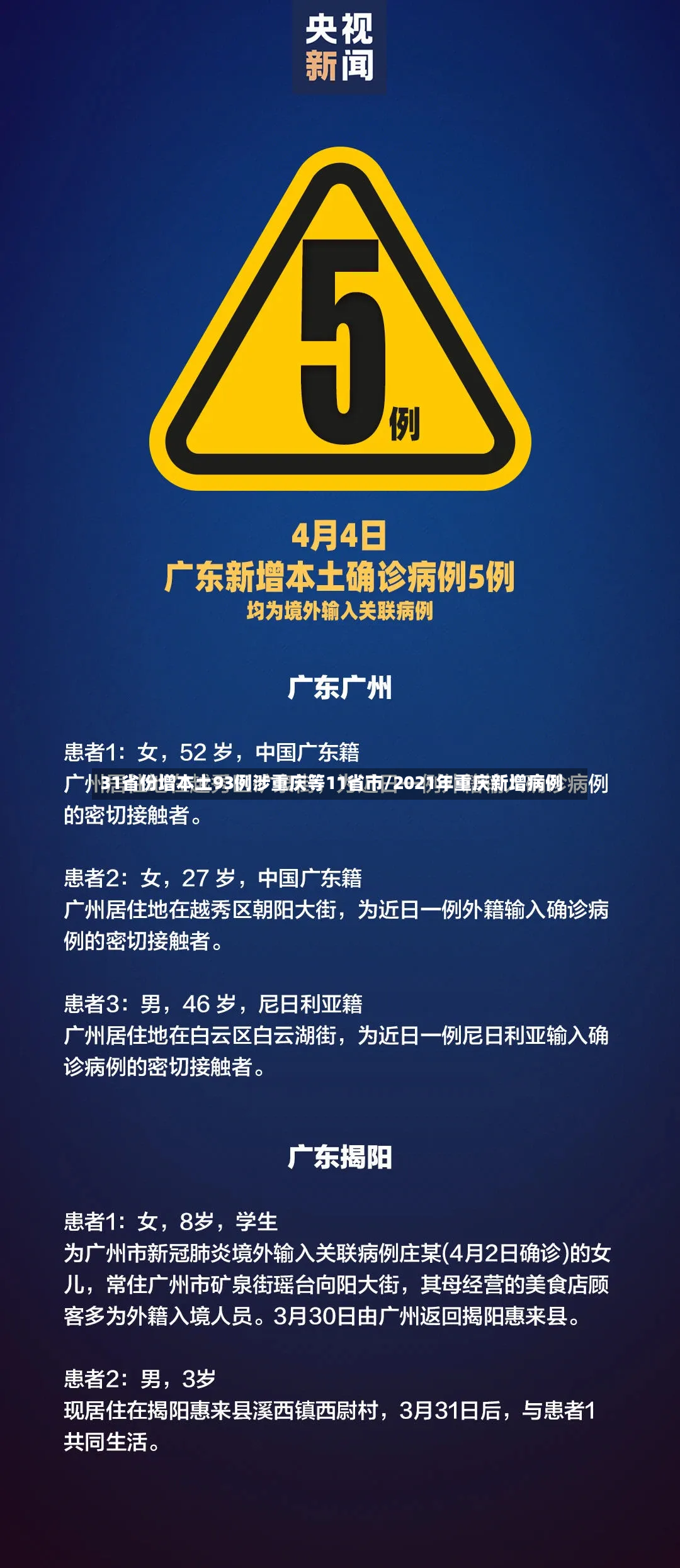 31省份增本土93例涉重庆等11省市/2021年重庆新增病例