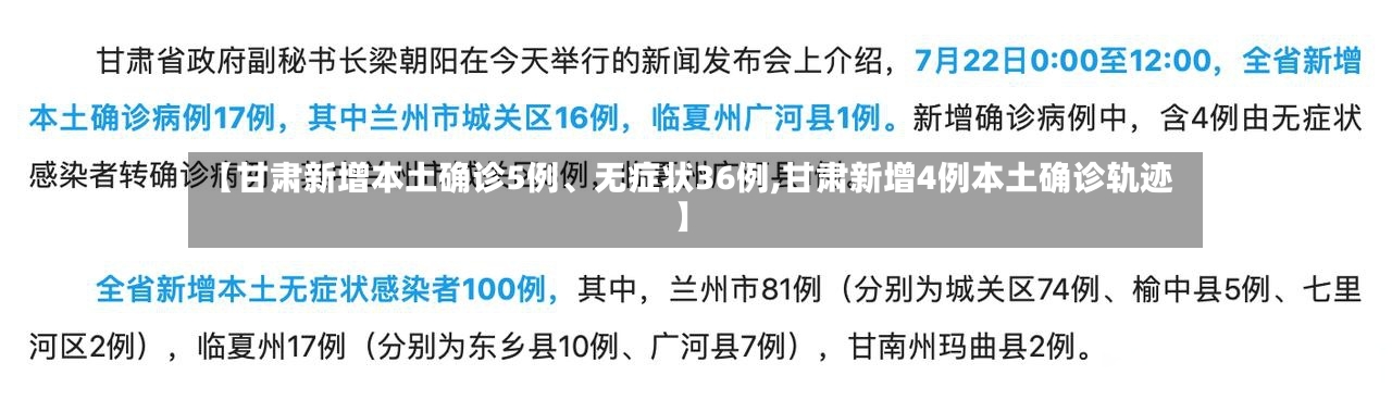 【甘肃新增本土确诊5例、无症状36例,甘肃新增4例本土确诊轨迹】-第2张图片