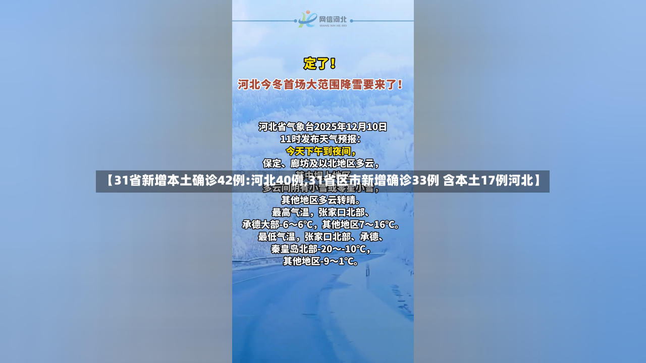 【31省新增本土确诊42例:河北40例,31省区市新增确诊33例 含本土17例河北】
