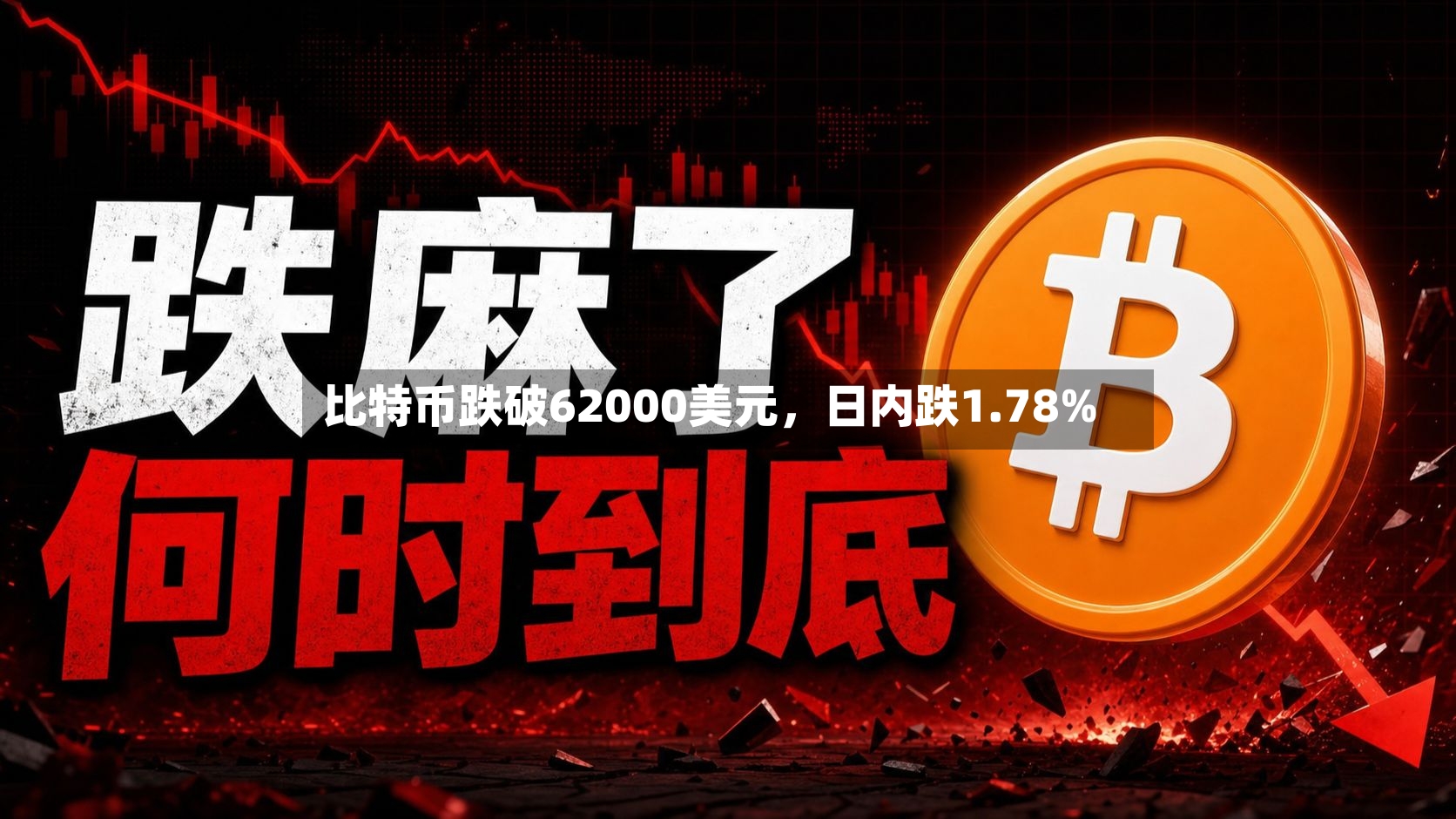 比特币跌破62000美元	，日内跌1.78%-第2张图片
