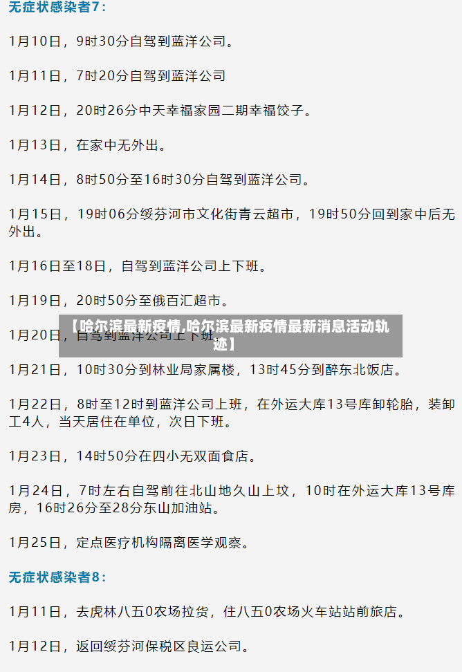 【哈尔滨最新疫情,哈尔滨最新疫情最新消息活动轨迹】
