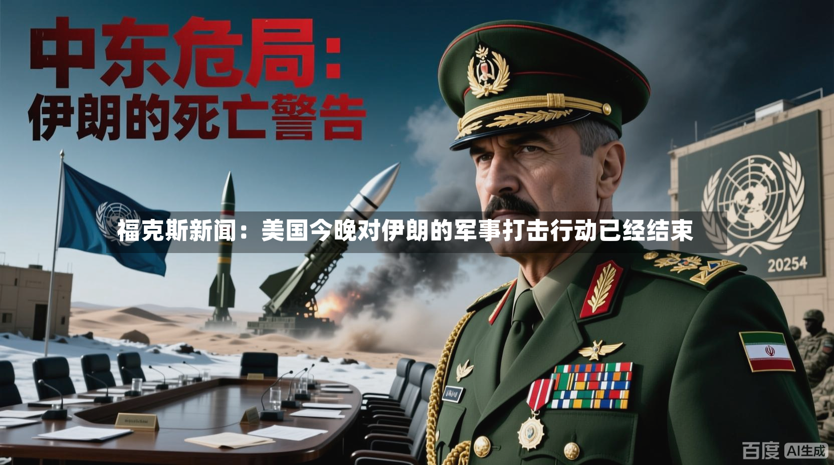 福克斯新闻：美国今晚对伊朗的军事打击行动已经结束