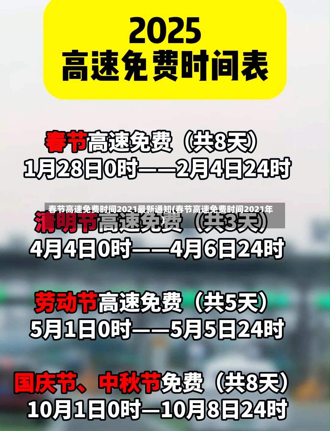 春节高速免费时间2021最新通知(春节高速免费时间2021年)-第3张图片