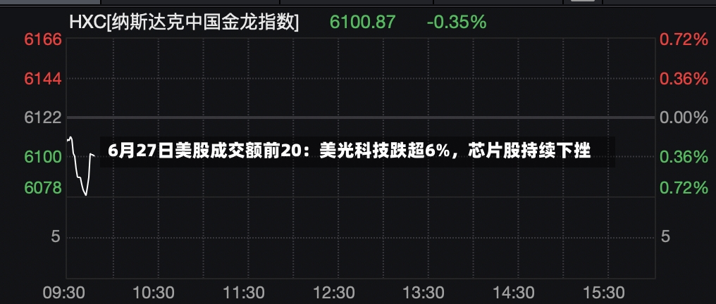 6月27日美股成交额前20：美光科技跌超6%，芯片股持续下挫-第2张图片