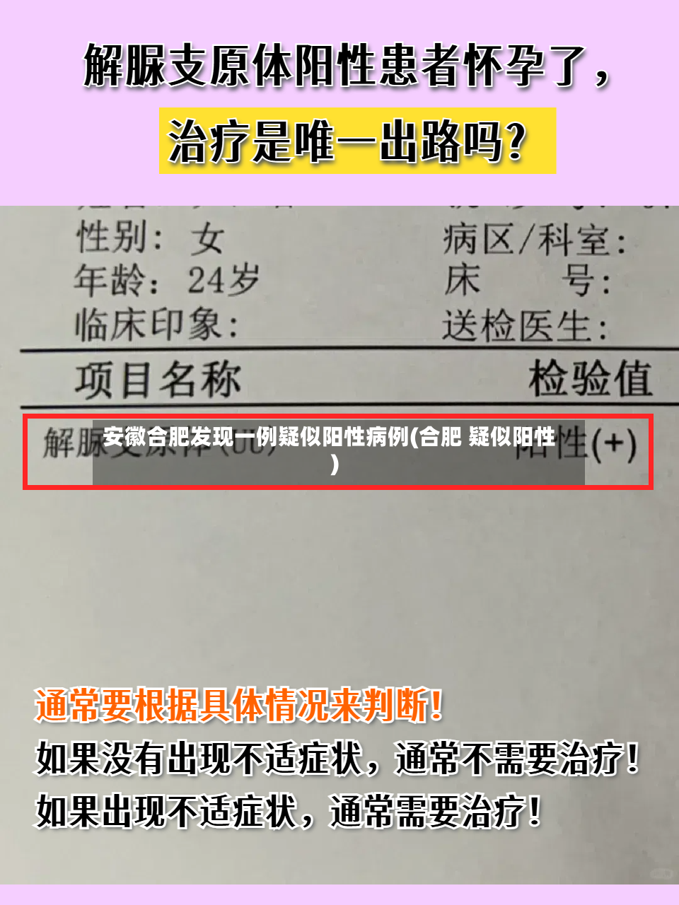 安徽合肥发现一例疑似阳性病例(合肥 疑似阳性)-第2张图片