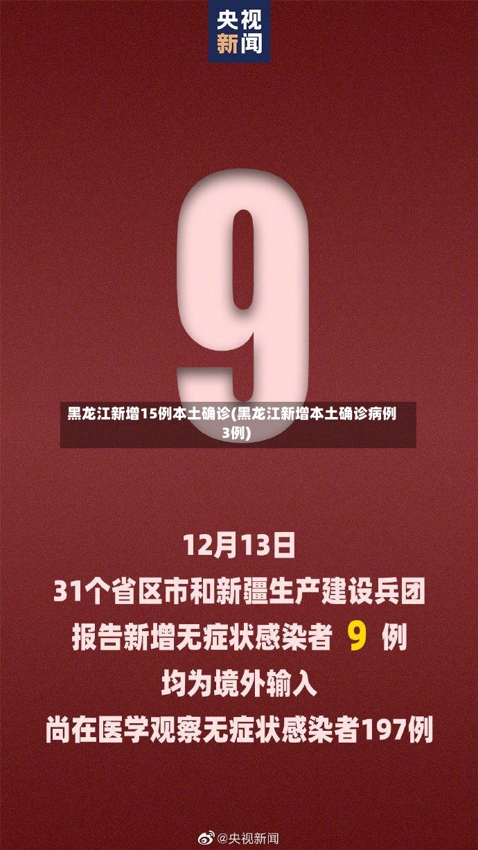 黑龙江新增15例本土确诊(黑龙江新增本土确诊病例3例)