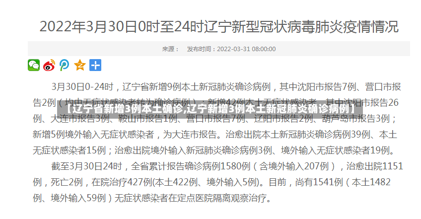 【辽宁省新增3例本土确诊,辽宁新增3例本土新冠肺炎确诊病例】