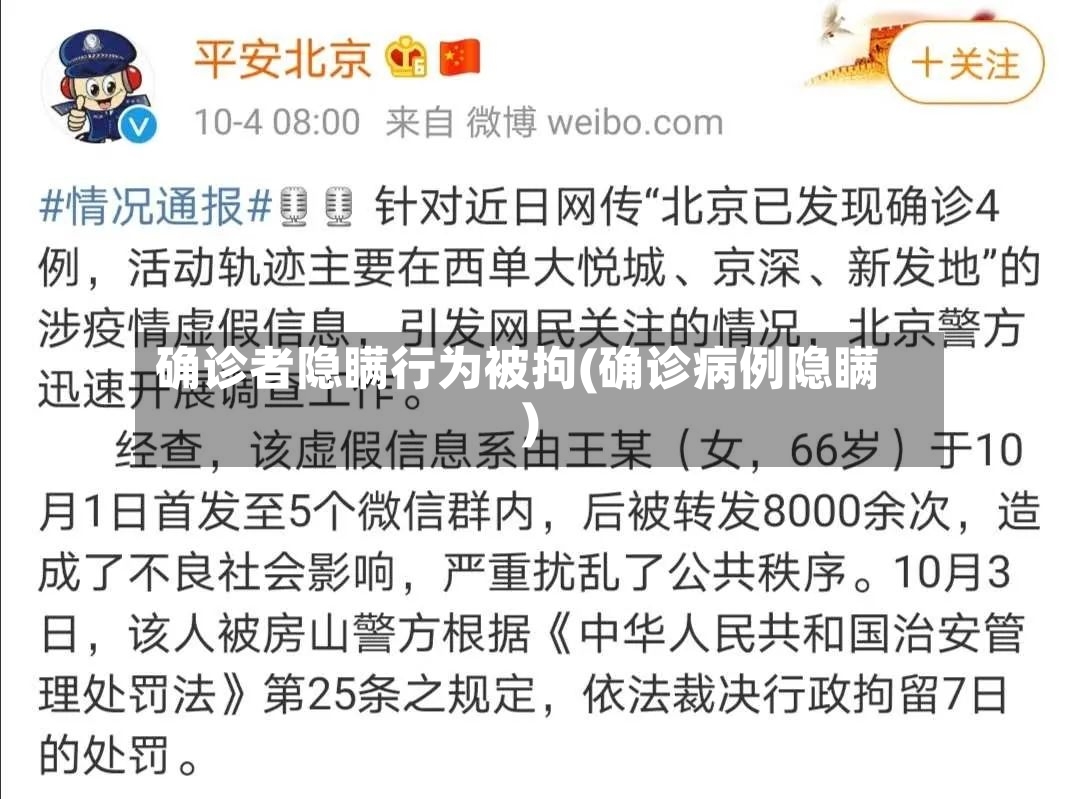 确诊者隐瞒行为被拘(确诊病例隐瞒)-第2张图片
