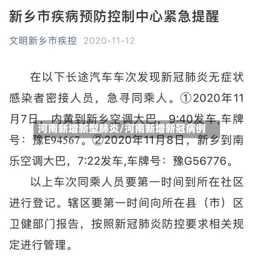 河南新增新型肺炎/河南新增新冠病例