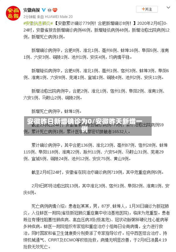 安徽昨日新增确诊为0/安徽昨天新增一例