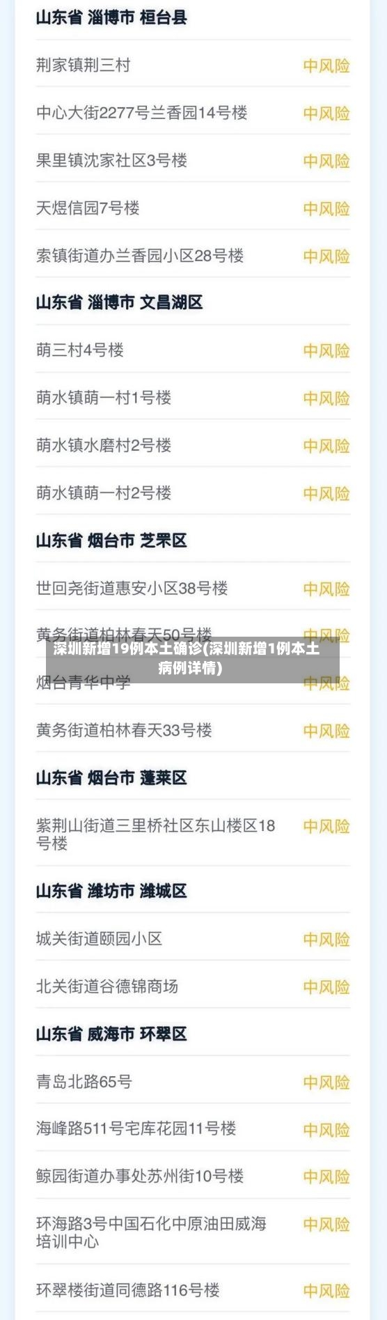 深圳新增19例本土确诊(深圳新增1例本土病例详情)