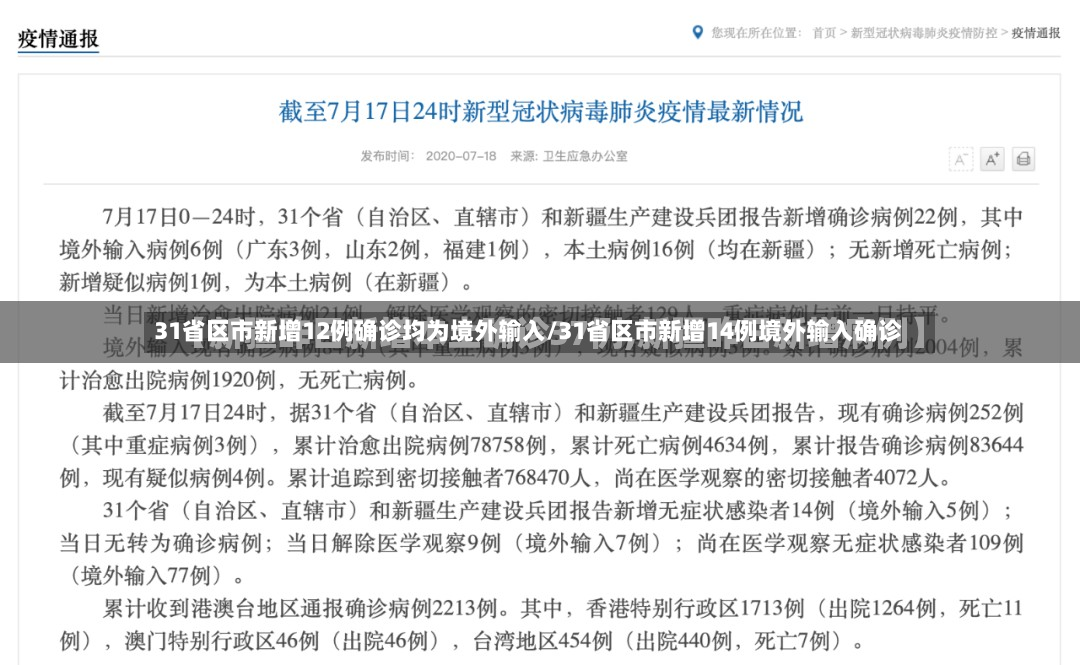 31省区市新增12例确诊均为境外输入/31省区市新增14例境外输入确诊-第3张图片