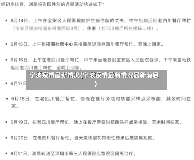宁波疫情最新情况(宁波疫情最新情况最新消息)