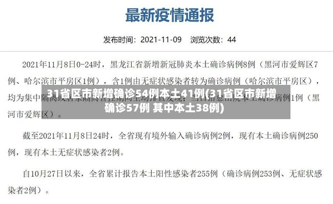 31省区市新增确诊54例本土41例(31省区市新增确诊57例 其中本土38例)-第3张图片