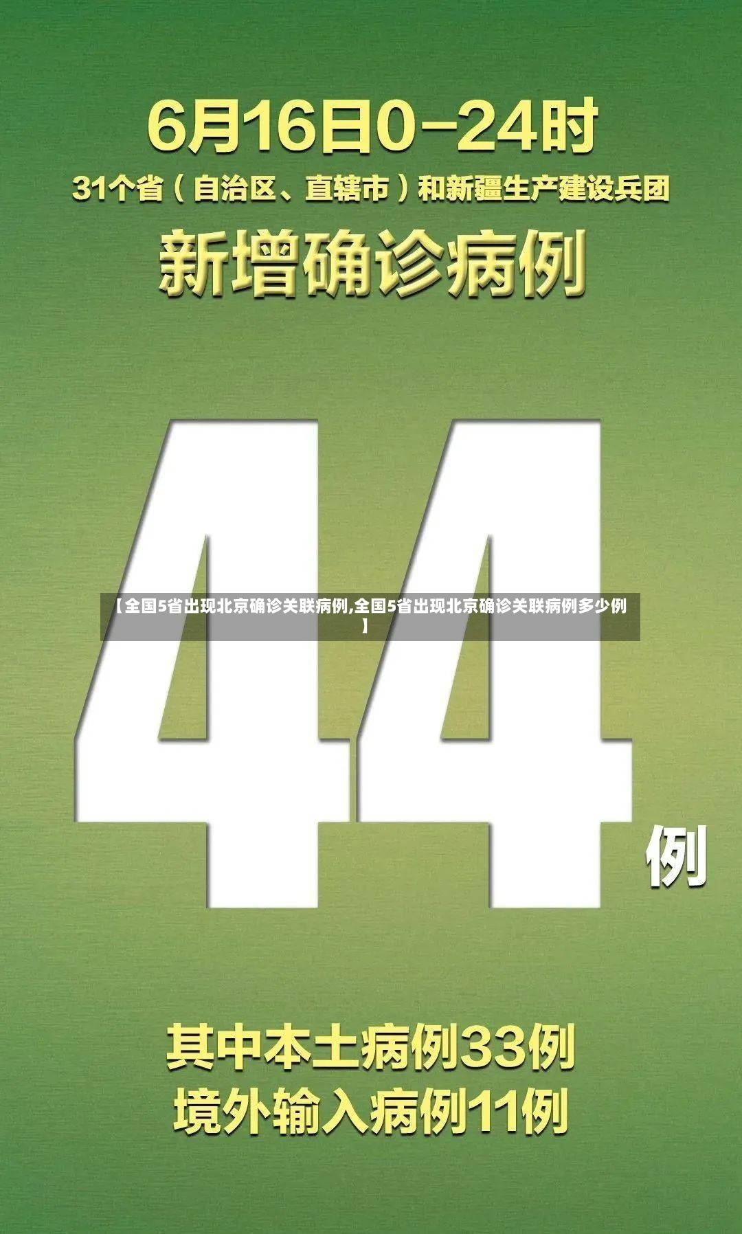【全国5省出现北京确诊关联病例,全国5省出现北京确诊关联病例多少例】