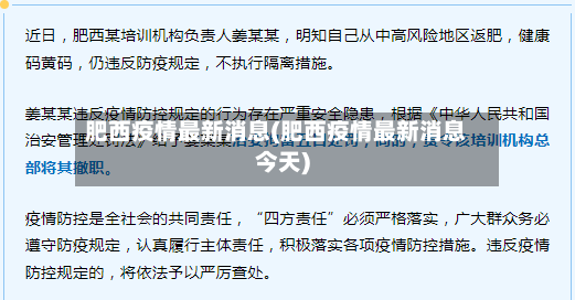 肥西疫情最新消息(肥西疫情最新消息今天)-第2张图片