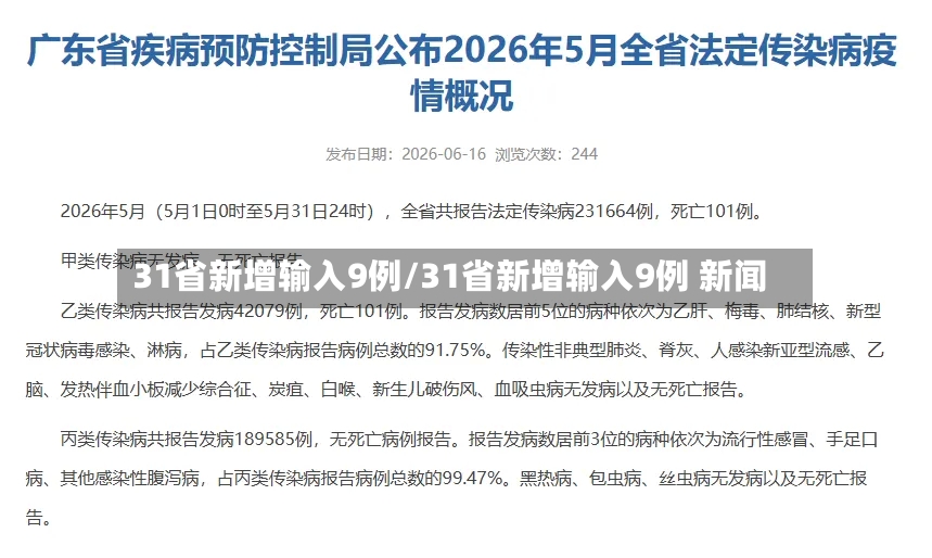 31省新增输入9例/31省新增输入9例 新闻