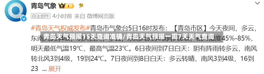 青岛天气预报15天查询准确/青岛天气预报一周7天天气查询-第3张图片