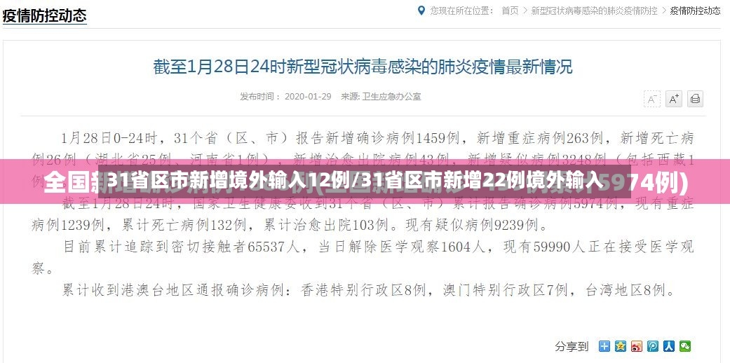 31省区市新增境外输入12例/31省区市新增22例境外输入