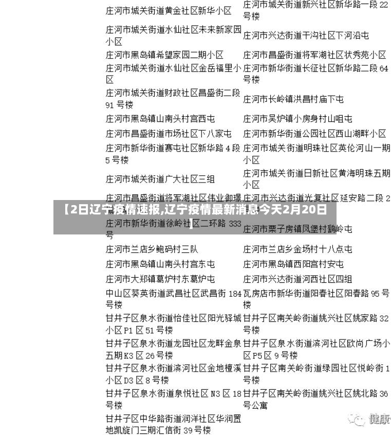 【2日辽宁疫情速报,辽宁疫情最新消息今天2月20日】