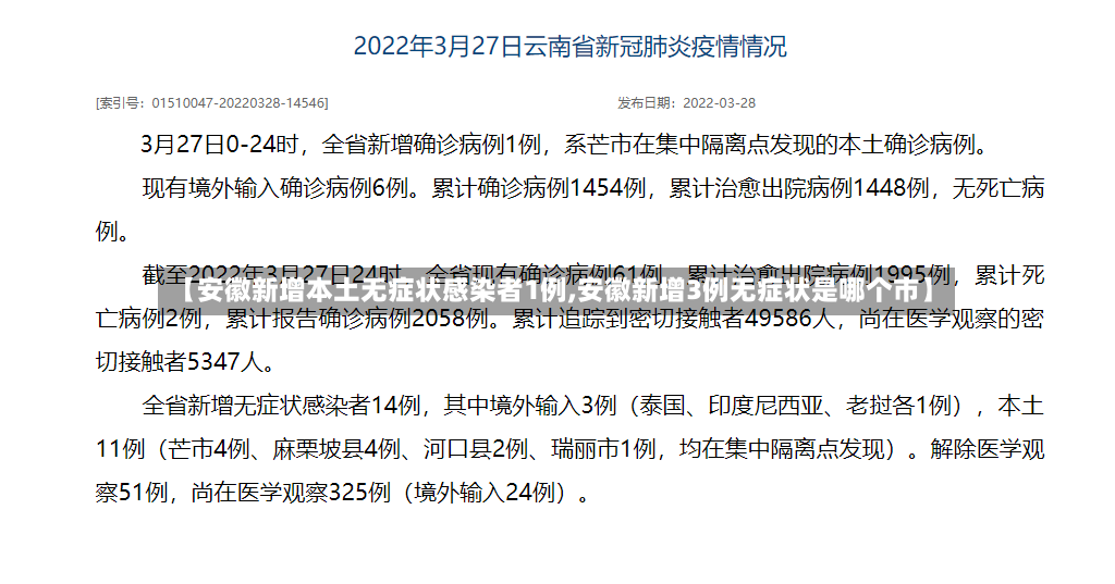 【安徽新增本土无症状感染者1例,安徽新增3例无症状是哪个市】