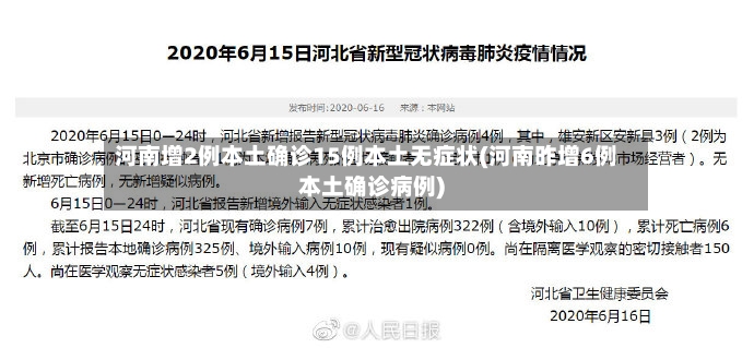 河南增2例本土确诊15例本土无症状(河南昨增6例本土确诊病例)-第2张图片
