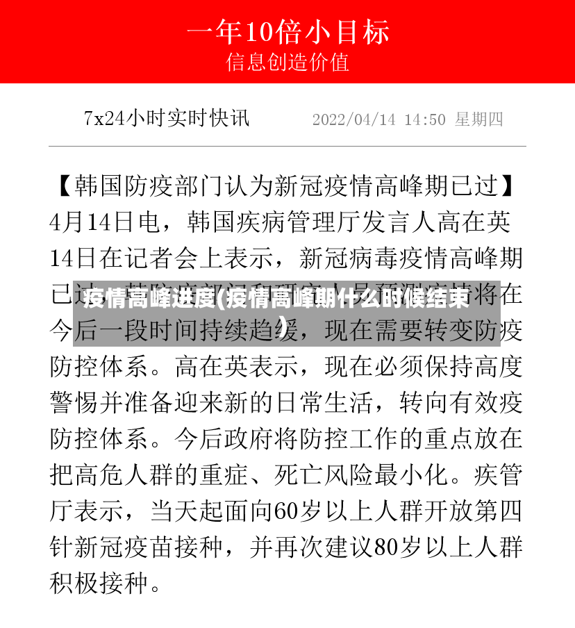 疫情高峰进度(疫情高峰期什么时候结束)