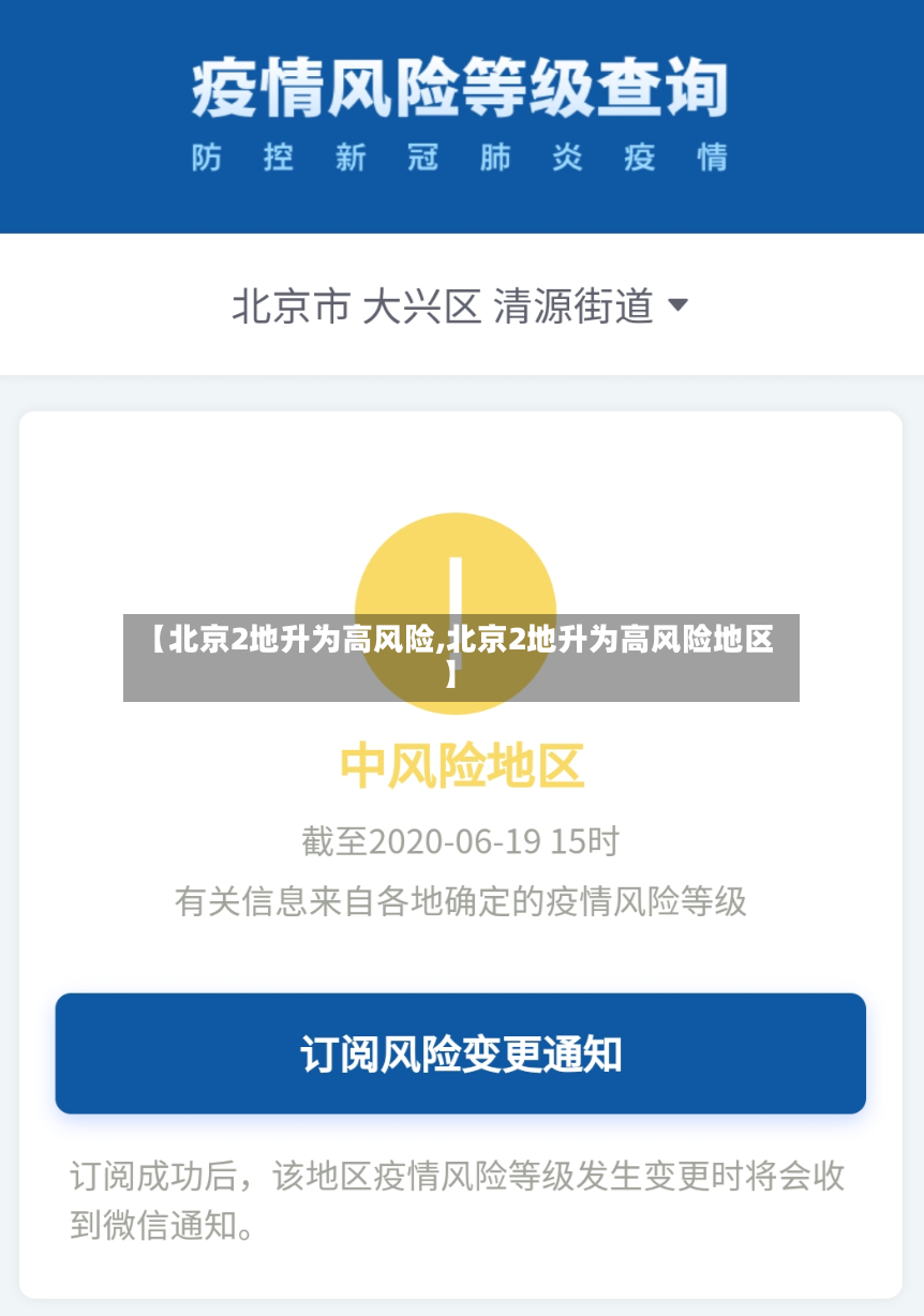 【北京2地升为高风险,北京2地升为高风险地区】-第2张图片