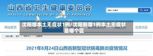 沈阳增本土无症状1例/沈阳新增1例本土无症状是哪个区-第2张图片
