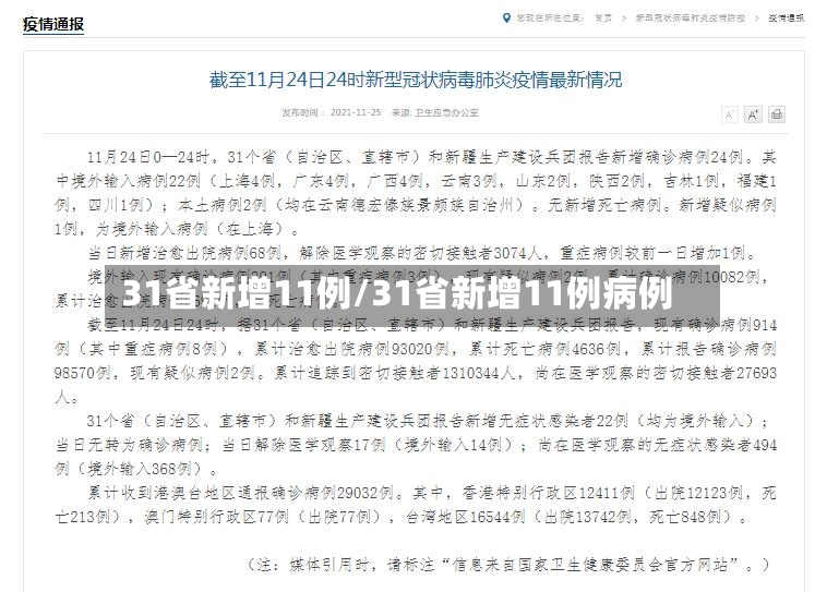31省新增11例/31省新增11例病例