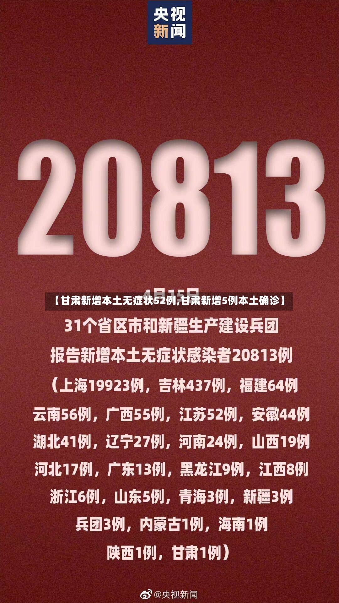【甘肃新增本土无症状52例,甘肃新增5例本土确诊】-第2张图片